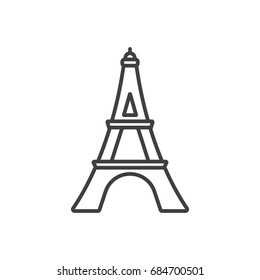 Eiffel Tower line icon. Landmark of France.