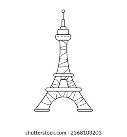 Eiffel tower line icon vector illustration