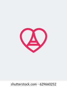 Eiffel Tower line icon for web, mobile app. Vector dark grey icon isolated on light grey background.