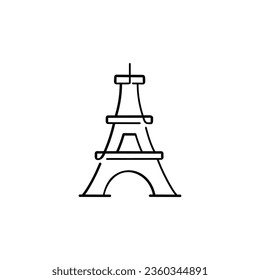 Diseño de iconos de estilo de línea de la Torre Eiffel