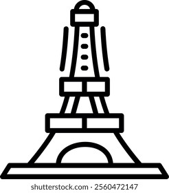 Eiffel Tower Line Vector Icon Design