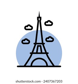 Eiffel tower lineart simple design