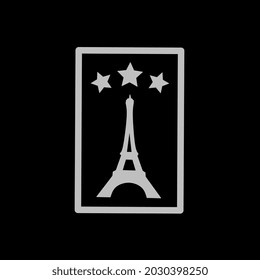 The Eiffel Tower logo concept. Solid iron building icons. Can be used as a logotype, an icon, a template on the web and print.