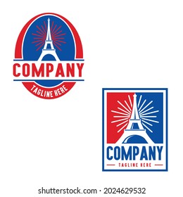 Eiffel tower logo design complete with fireworks