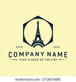 Modelo de vetor do elemento de design do logotipo da Torre Eiffel