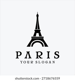 Modelo de vetor do elemento de design do logotipo da Torre Eiffel