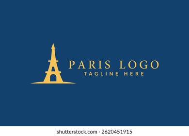 Eiffel Tower logo design Paris France silhouette Vector Illustration