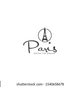 Eiffel Tower Logo Design Template Paris with a white background