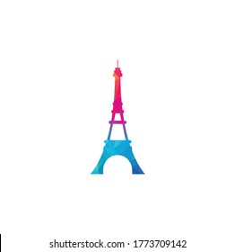 Eiffel tower logo design template. Paris logo design.