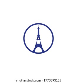 Plantilla de diseño del logotipo de la torre Eiffel. Diseño del logo de París.