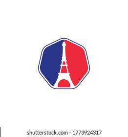 Eiffel tower logo design template. Paris logo design.