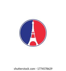 Plantilla de diseño del logotipo de la torre Eiffel. Diseño del logo de París.