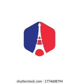 Eiffel tower logo design template. Paris logo design.