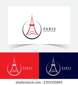 Design-Vorlage für das Eiffelturm-Logo. Paris Frankreich Eiffelturm Logo.