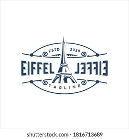 Eiffel Tower Logo Design Vector Image