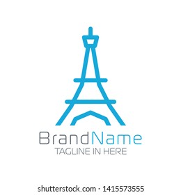 Eiffel Tower Logo Formed Line Minimalist Stock Vector (Royalty Free ...