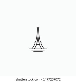 Eiffel Tower Logo Icon Design Template. Simple, Minimalist and Modern Vector