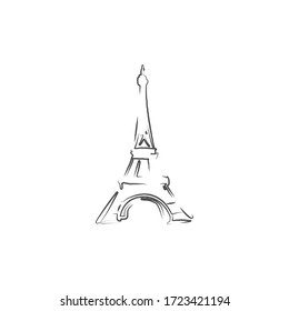 eiffel tower logo icon design with simple line art style