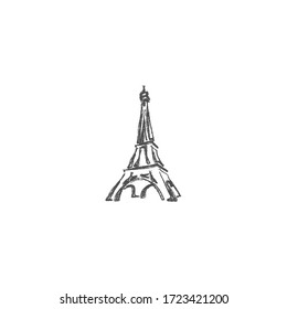 eiffel tower logo icon design with simple line art style