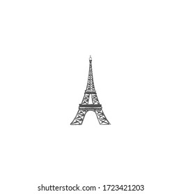 eiffel tower logo icon design with simple line art style