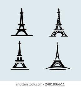 Eiffel tower, logo icon, Paris city France Flag
Flat design, silhouette, structure, architecture