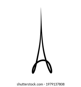 Eiffel tower logo icon sign Paris France symbol emblem Hand drawn line sketch Abstract design Cartoon children's style Fashion print clothes apparel greeting card cover flyer poster banner badge
