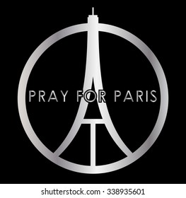 Eiffel Tower Logo .Paris Icon design, peace, hope sign.