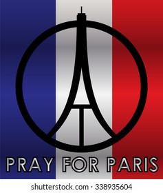 Eiffel Tower Logo .Paris Icon design, peace, hope sign. flag