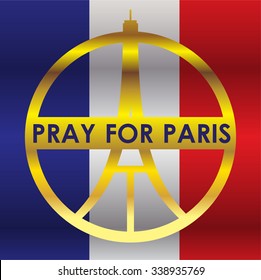 Eiffel Tower Logo .Paris Icon design, peace, hope sign. flag. pray for paris?