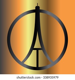 Eiffel Tower Logo .Paris Icon design, peace, hope sign. flag. pray for paris?