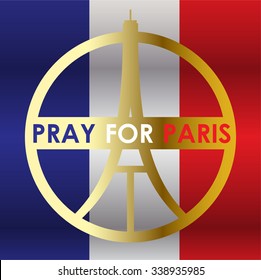 Eiffel Tower Logo .Paris Icon design, peace, hope sign. flag. pray for paris?