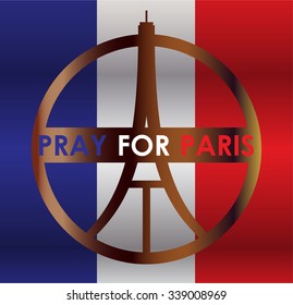 Eiffel Tower Logo .Paris Icon design, peace, hope sign. flag. pray for paris
