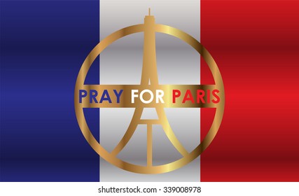 Eiffel Tower Logo .Paris Icon design, peace, hope sign. flag. pray for paris