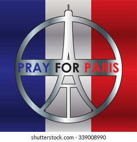 Eiffel Tower Logo .Paris Icon design, peace, hope sign. flag. pray for paris