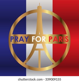 Eiffel Tower Logo .Paris Icon design, peace, hope sign. flag. pray for paris