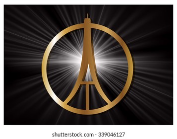 Eiffel Tower Logo .Paris Icon design, peace, hope sign. flag. pray for paris