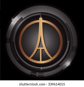 Eiffel Tower Logo .Paris Icon design, peace, hope sign. flag. pray for paris