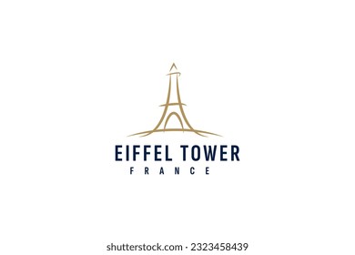 Eiffel tower logo vector icon illustration