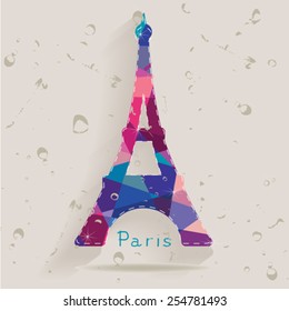 Eiffel tower made of triangles