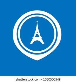 eiffel tower and map pin
