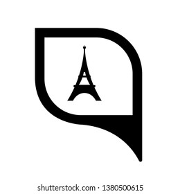 eiffel tower and map pin