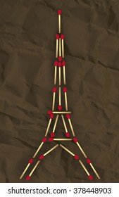 Eiffel Tower from matches