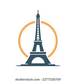 Torre Eiffel, diseño mínimo, parís, francia, ilustración vectorial, alta resolución, ideal para impresión, logo creativo, EPS.