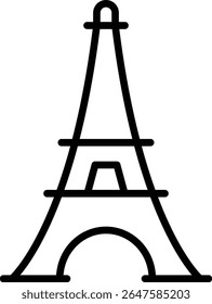 Ilustração de desenho de linha mínima da Torre Eiffel