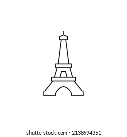 Eiffel tower, monument landmark icon line style icon, style isolated on white background