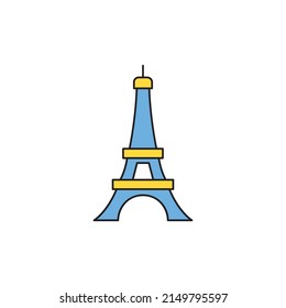 Eiffel tower, monument landmark icon line style icon, style isolated on white background