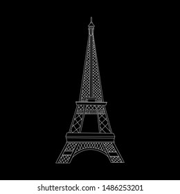 Eiffel Tower negative Vector Illustration.
