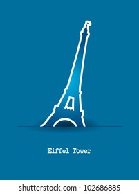 eiffel tower over blue background. vector illustration