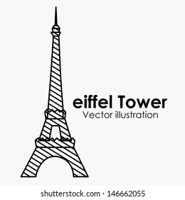 eiffel tower over white background vector illustration 