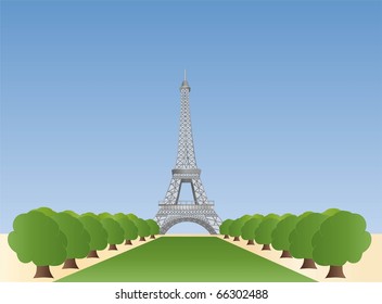 eiffel tower in paris ( background on separate layer )